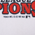 Close-up of Trench Mfg. Co. 1987 MLB copyright mark beneath front print