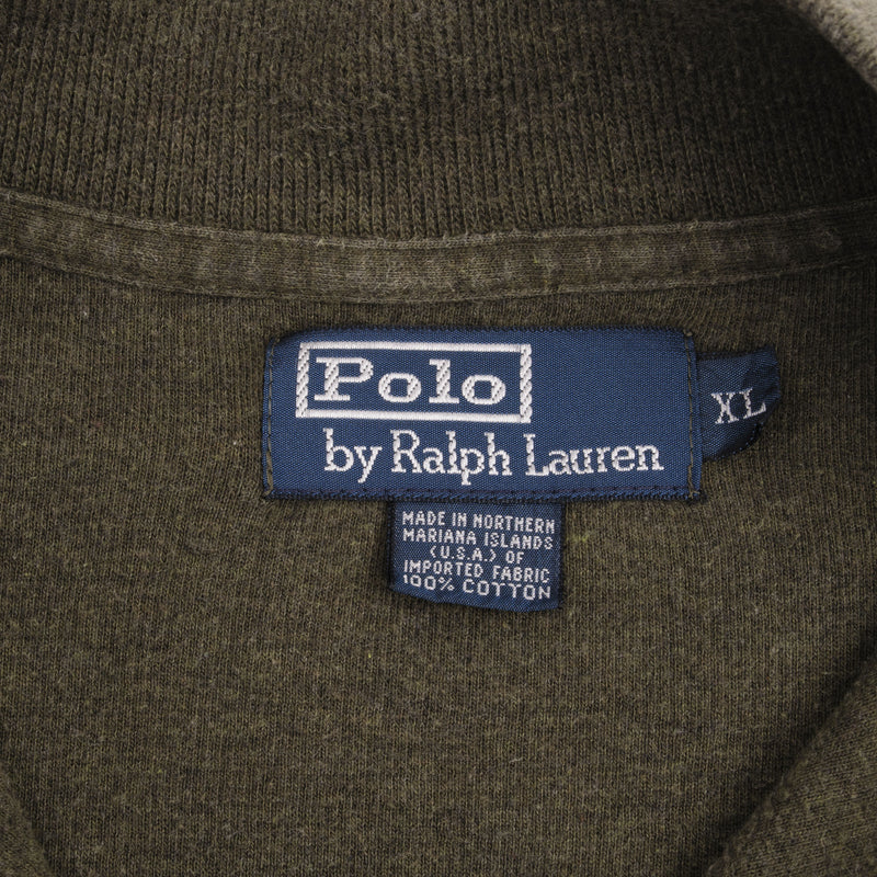 Vintage Polo Ralph Lauren Green Quarter Zip Sweatshirt Size XL Made In USA