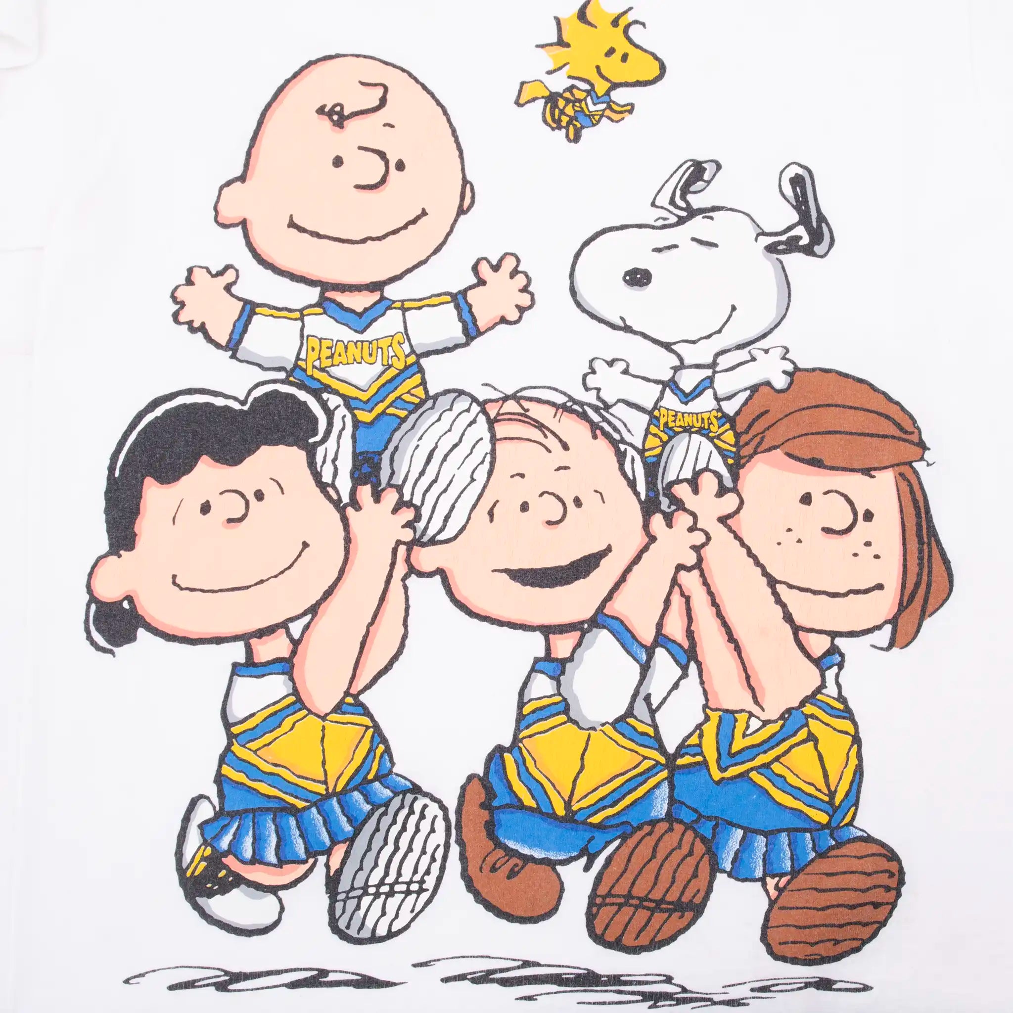 VINTAGE PEANUTS SNOOPY CHEERLEADER TEE SHIRT MEDIUM 1990S MADE IN USA