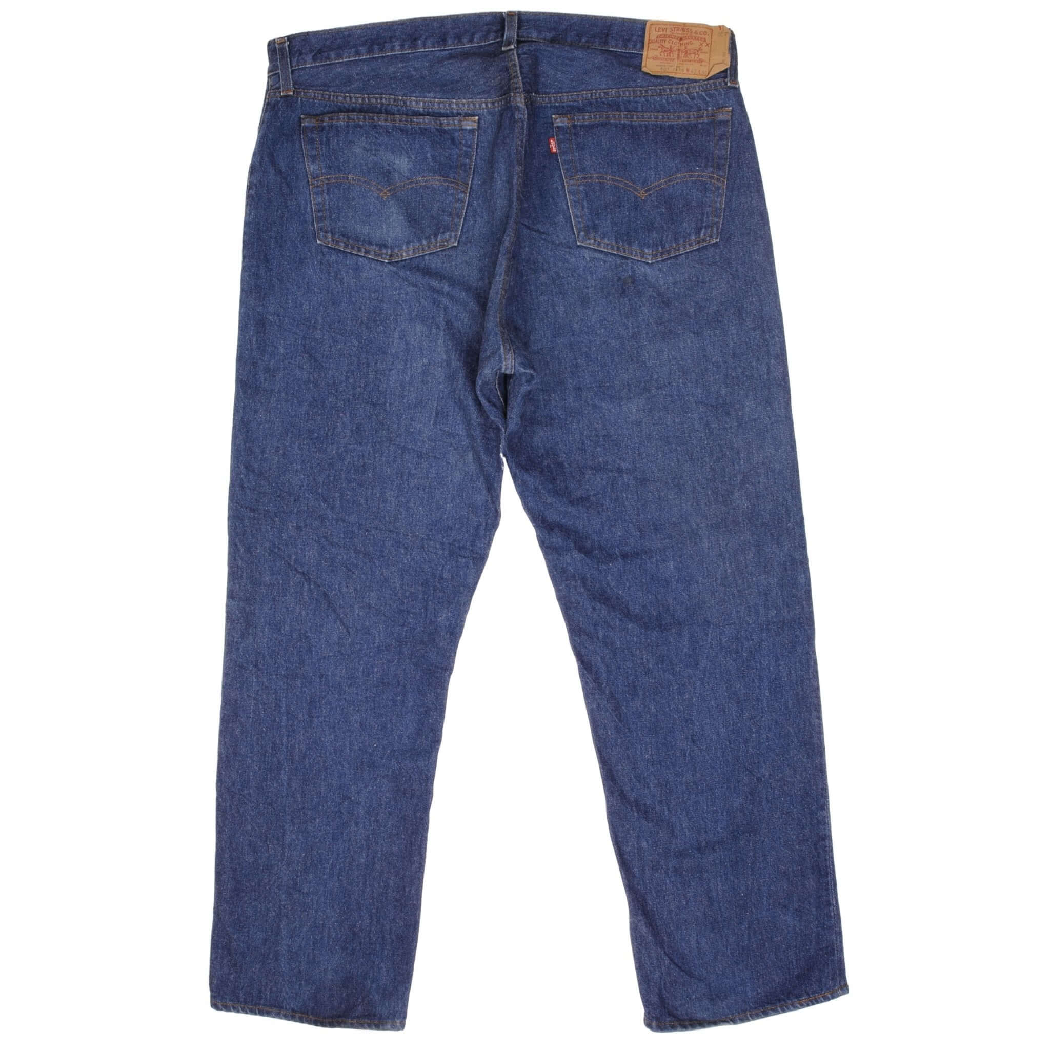 Beautiful Indigo Levis 501 Jeans 1980s Made in USA with Dark Wash  Size on tag 42X30 Actual Size 42X30  Back Button #524