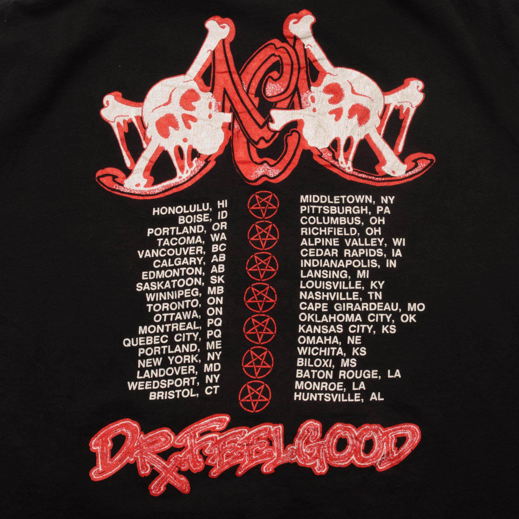 VINTAGE MOTLEY CRUE TEE SHIRT DR FEELGOOD 1989-90 SIZE MEDIUM MADE IN USA