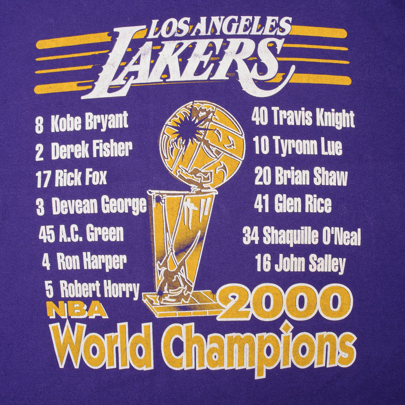 Vintage NBA Los Angeles Lakers World Champions 2000 Tee Shirt Size 2XL