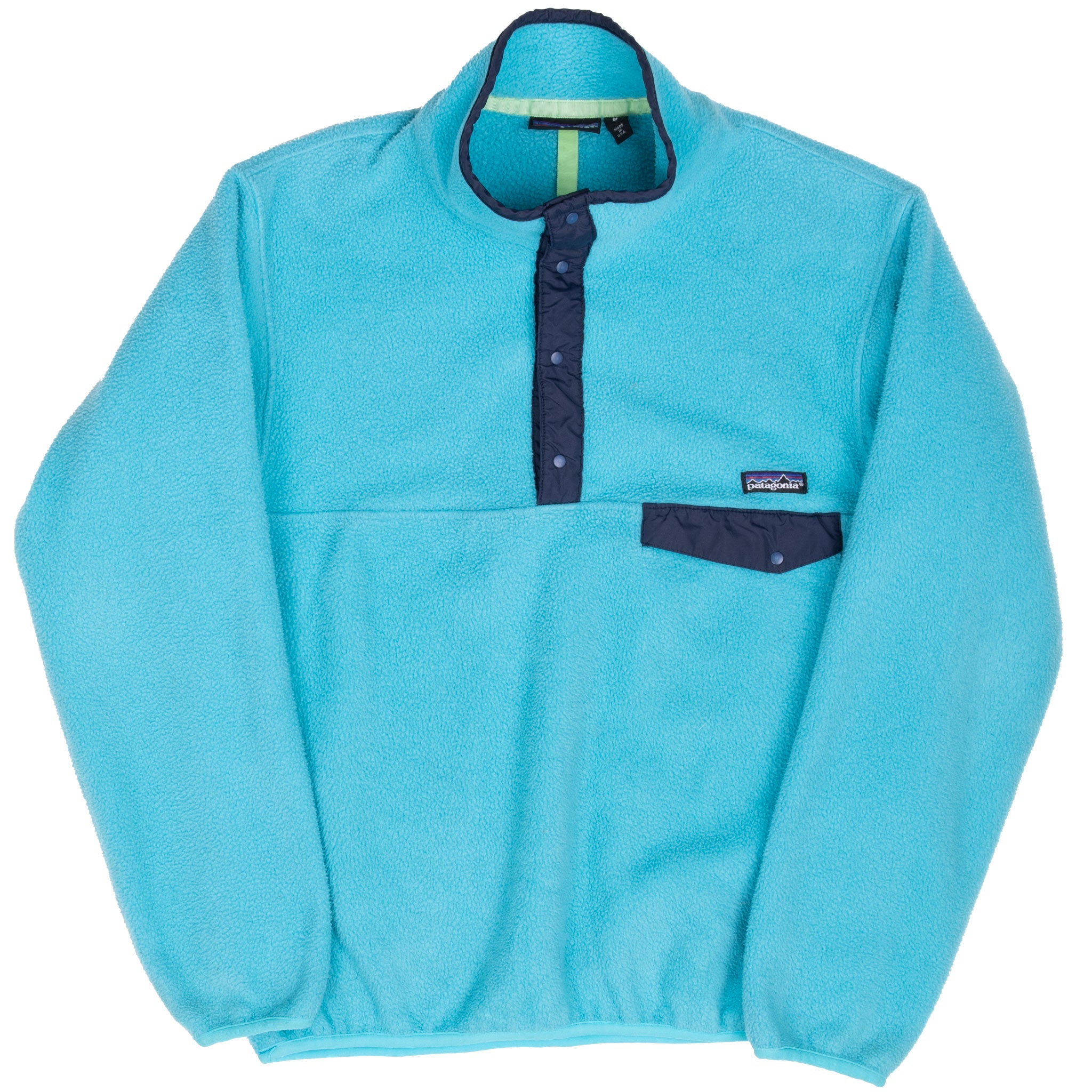 Vintage Patagonia Blue Sky Snap T Fleece Pullover Jacket 1990S Size Small Made In Usa