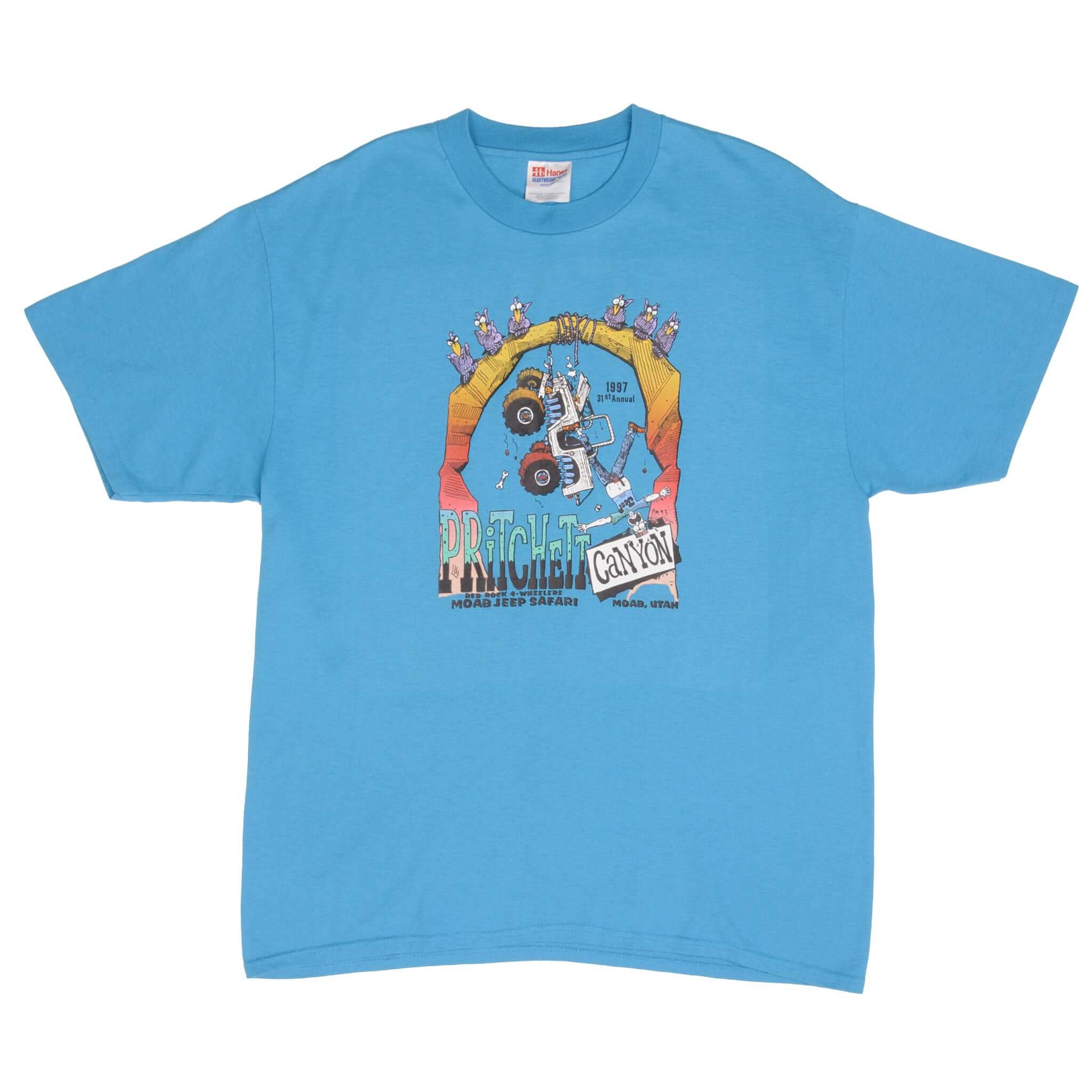 Vintage Racing 31St Annual Moab Jeep Safari Pitchett Canyon 1997 Tee Shirt Size Large With Single Stitch