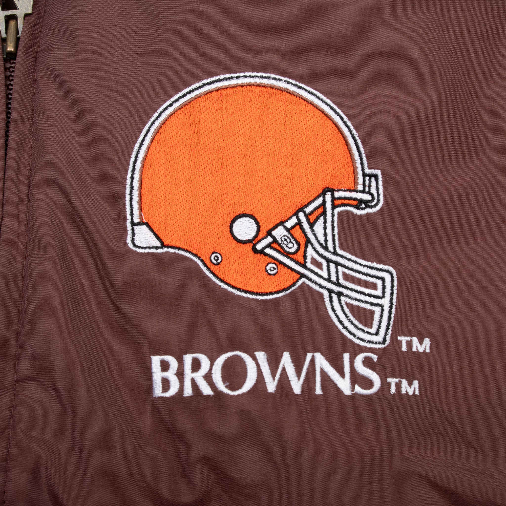 Vintage Nfl Cleveland Browns Hooded Windbreaker Jacket 1990S Size Large