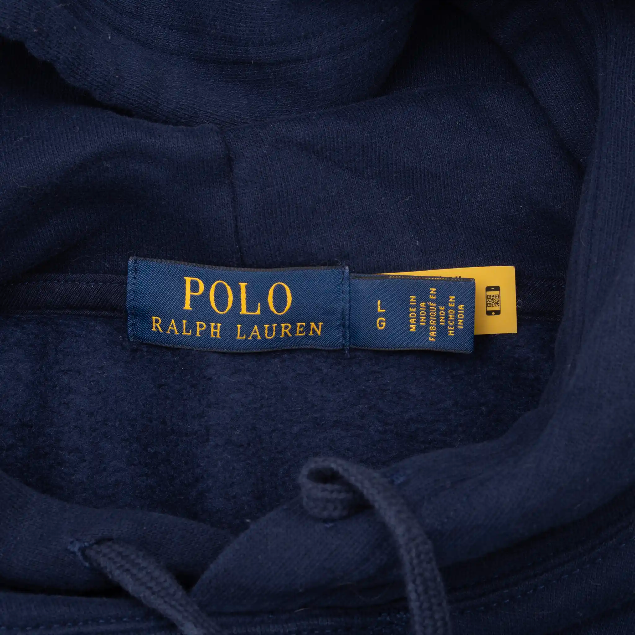 Vintage Polo Ralph Lauren Embroidered Blue Hoodie Sweatshirt Size Large