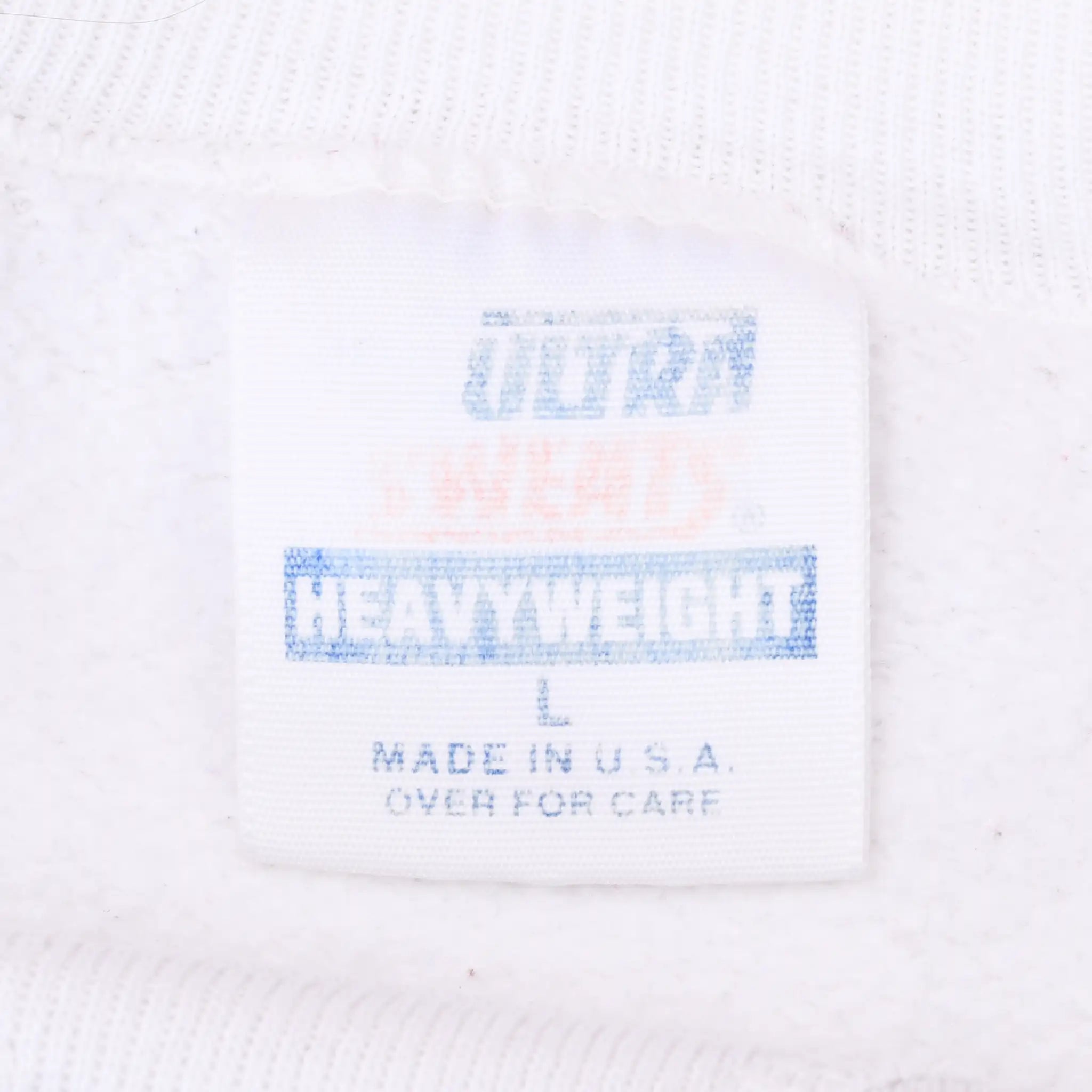 Ultra Sweats Heavyweight size L garment label with Made in USA text