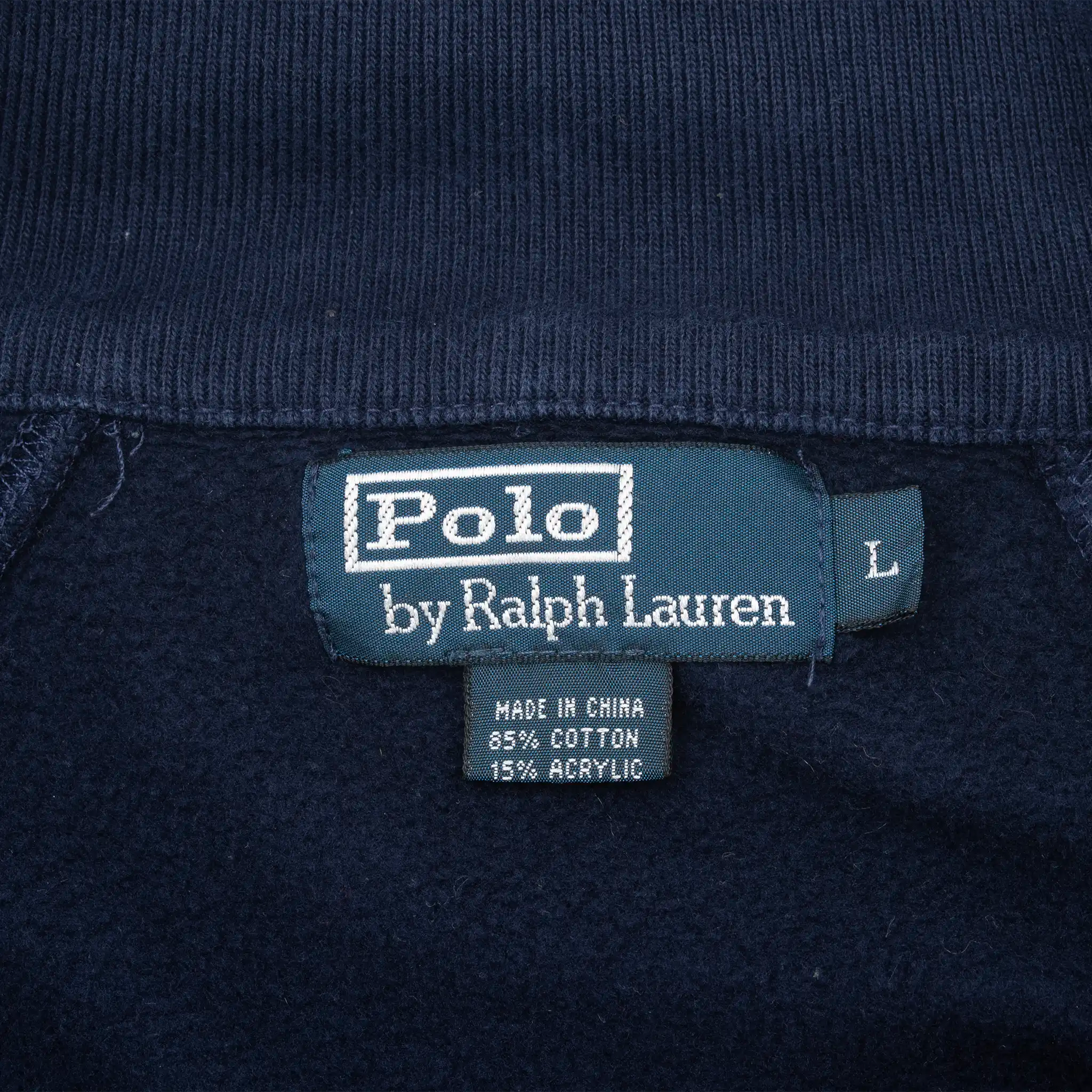 Vintage Polo Ralph Lauren Blue Yellow Zip Up Sweatshirt Jacket 1990S Size Large