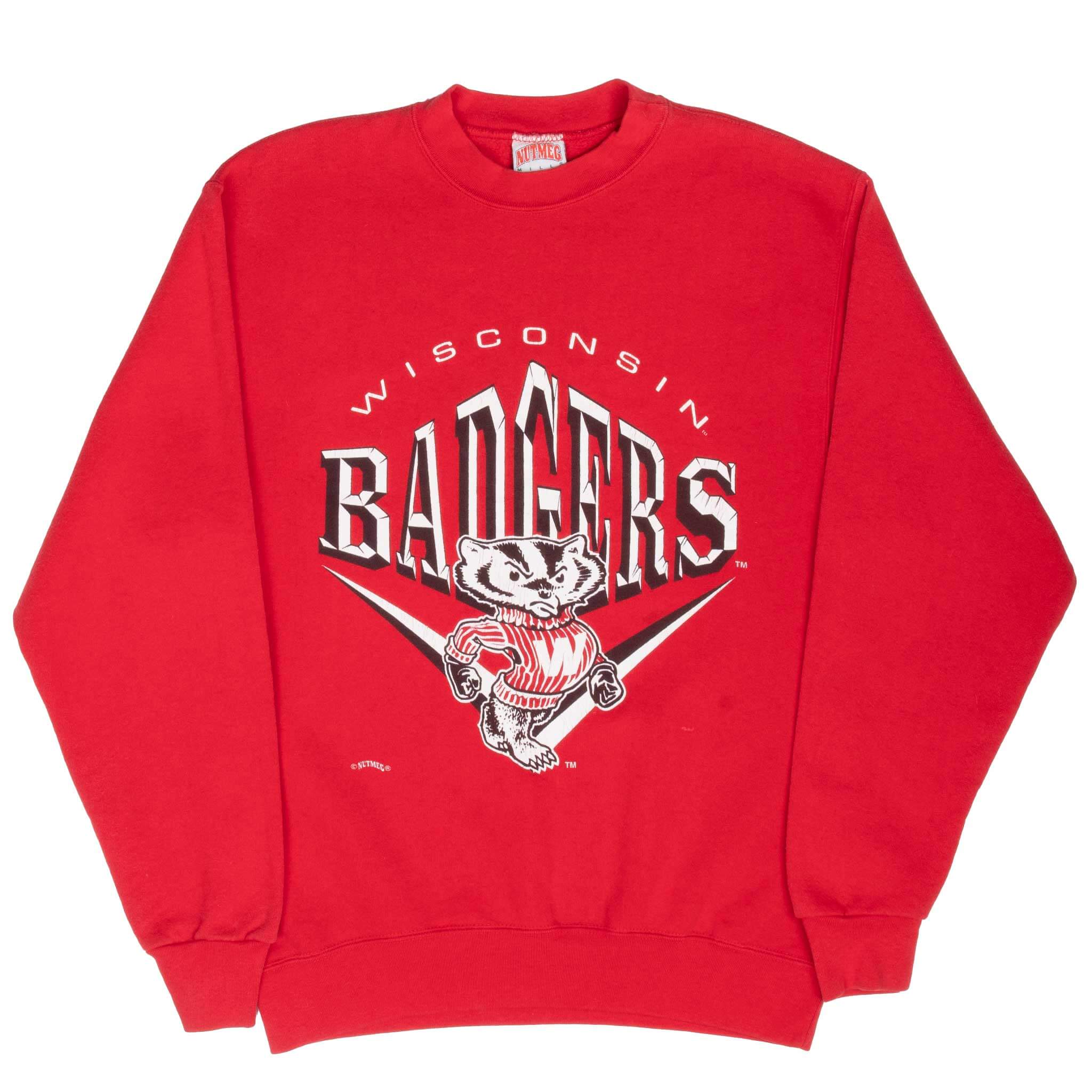 Vintage Ncaa Wisconsin Badgers Red Sweatshirt 1990S Size Medium