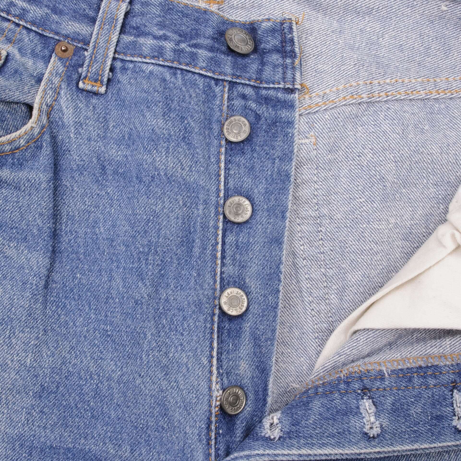 Beautiful Indigo Levis 501 Jeans 1980s Made in USA with Medium Wash  Size on tag 34X33 Actual Size 32X31 Back Button #501