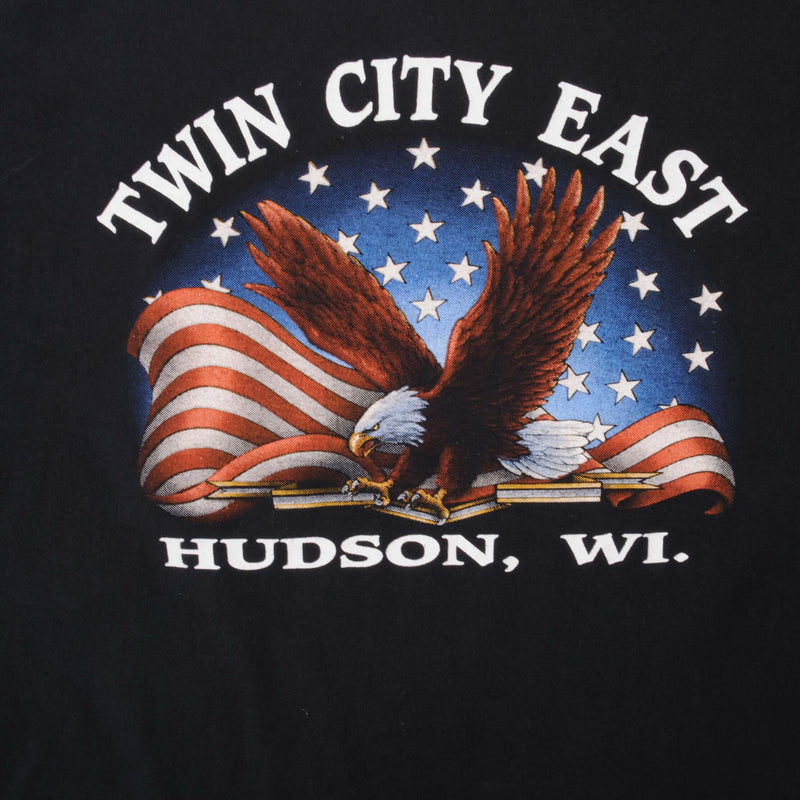 Vintage 3D Emblem Truckers Only Free Spirit Twin City East Hudson, WI Tee Shirt 1994 Size XL Made In USA