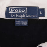Vintage Polo Ralph Lauren Black & Blue Rugby Polo Shirt 1990S Size Large