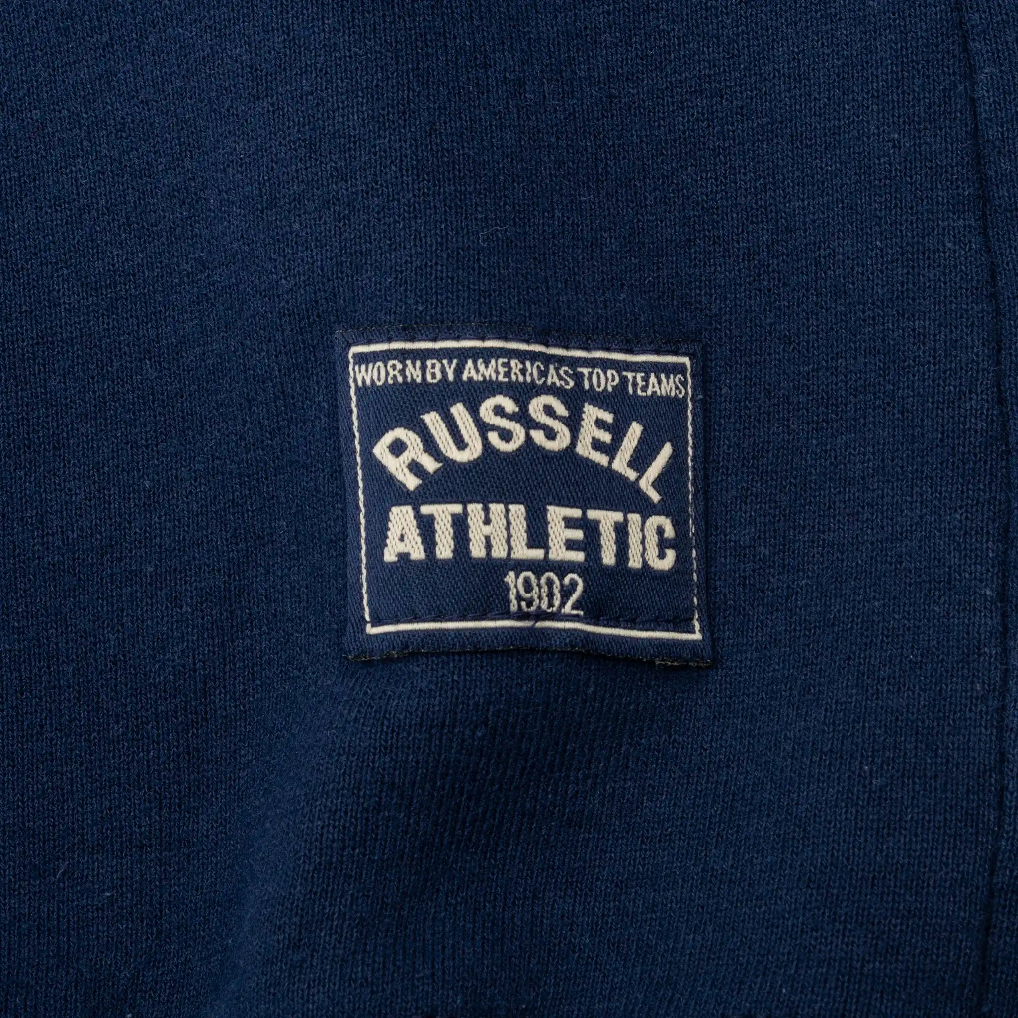 VINTAGE RUSSELL ATHLETIC NAVY BLUE QUARTER ZIP SWEATSHIRT 1990S LARGE MADE USA