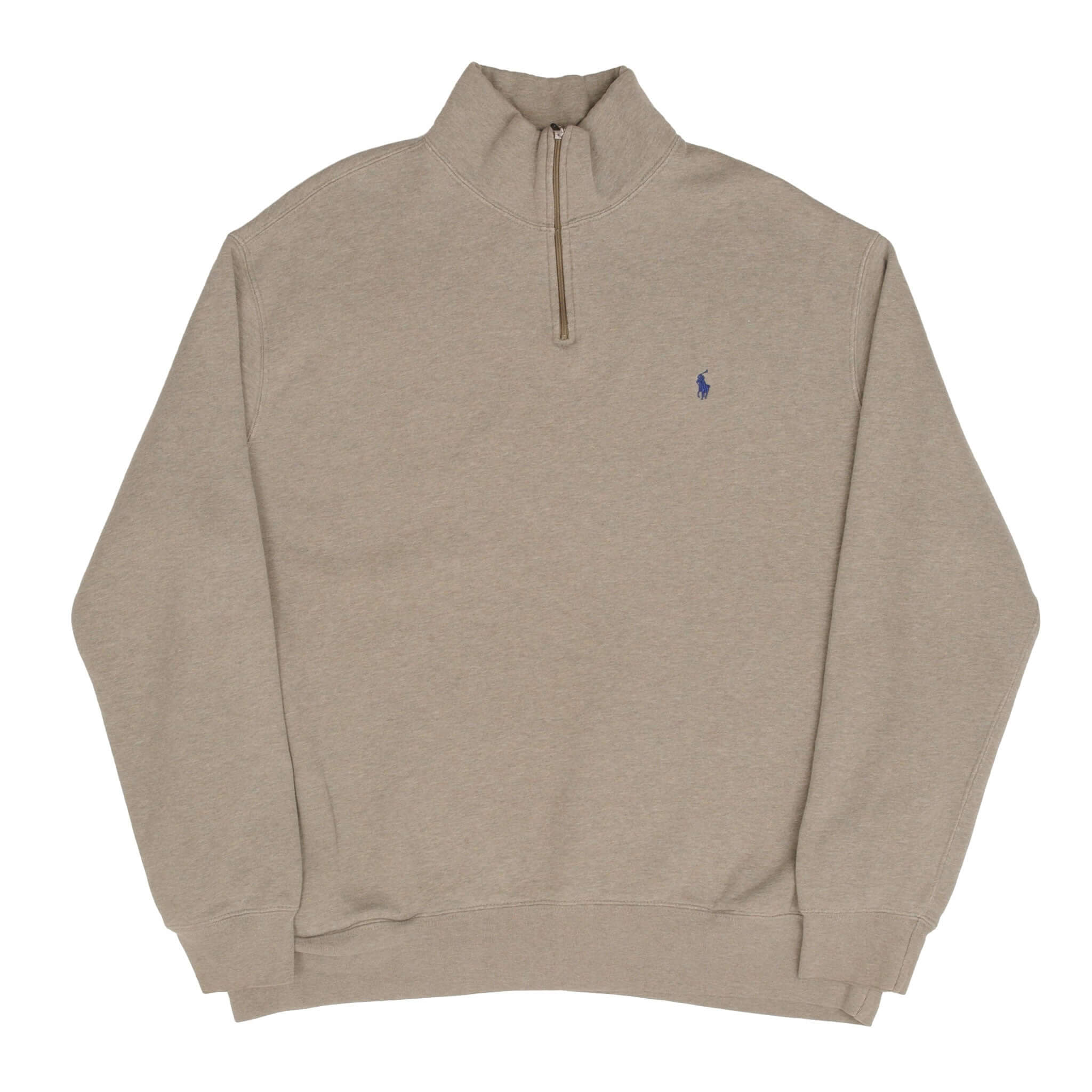 Vintage Polo Ralph Lauren Green Beige Quarter 1/4 Zip Sweater 1990S Size Large