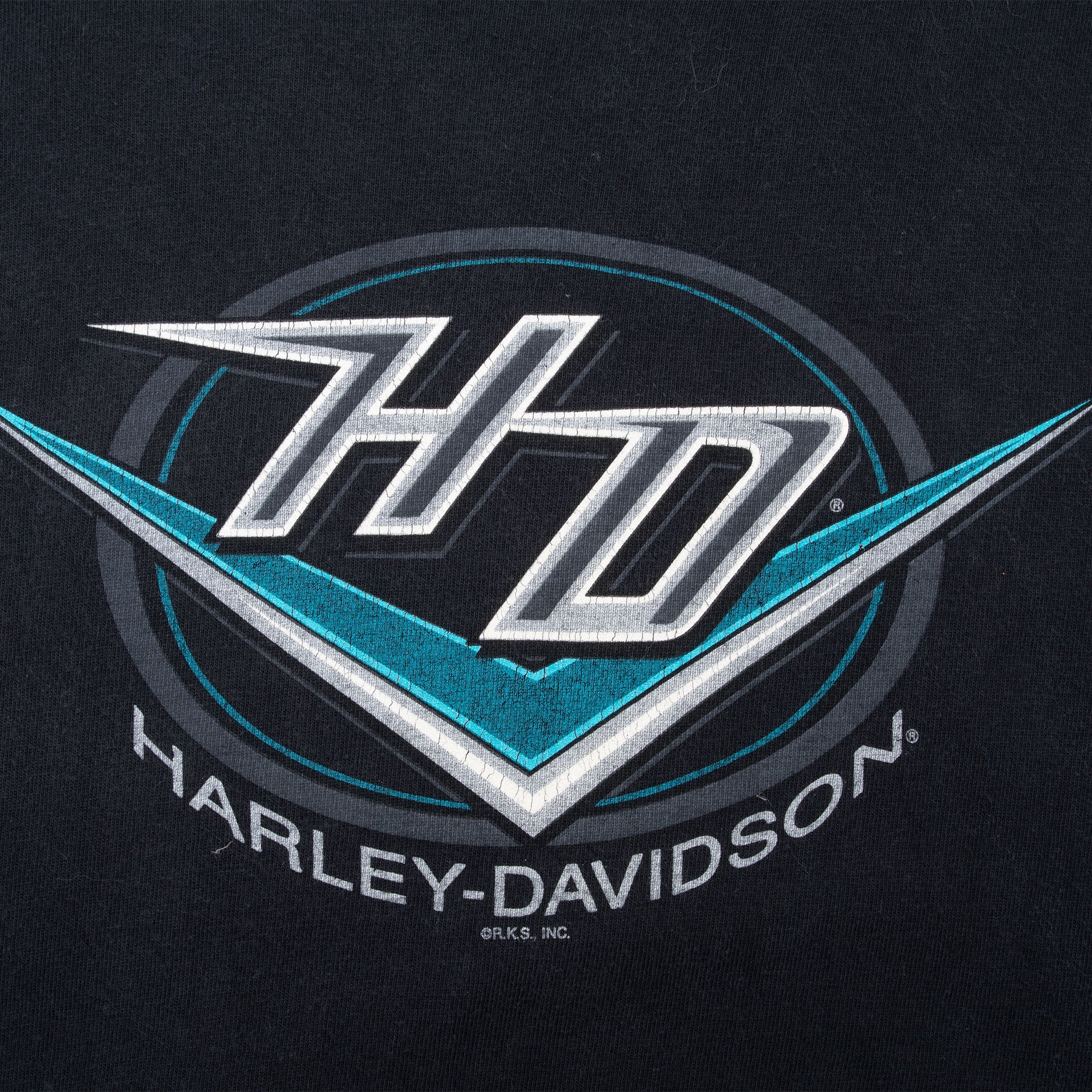 Vintage Harley Davidson Indiana Muncie Tee Shirt 1990S Size Large Made In Usa With Single Stitch Sleeves