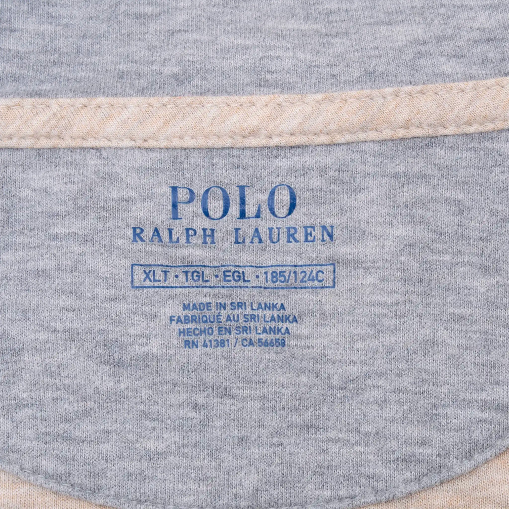 VINTAGE POLO RALPH LAUREN BEIGE QUARTER 1/4 ZIP SWEATER SIZE XL TALL