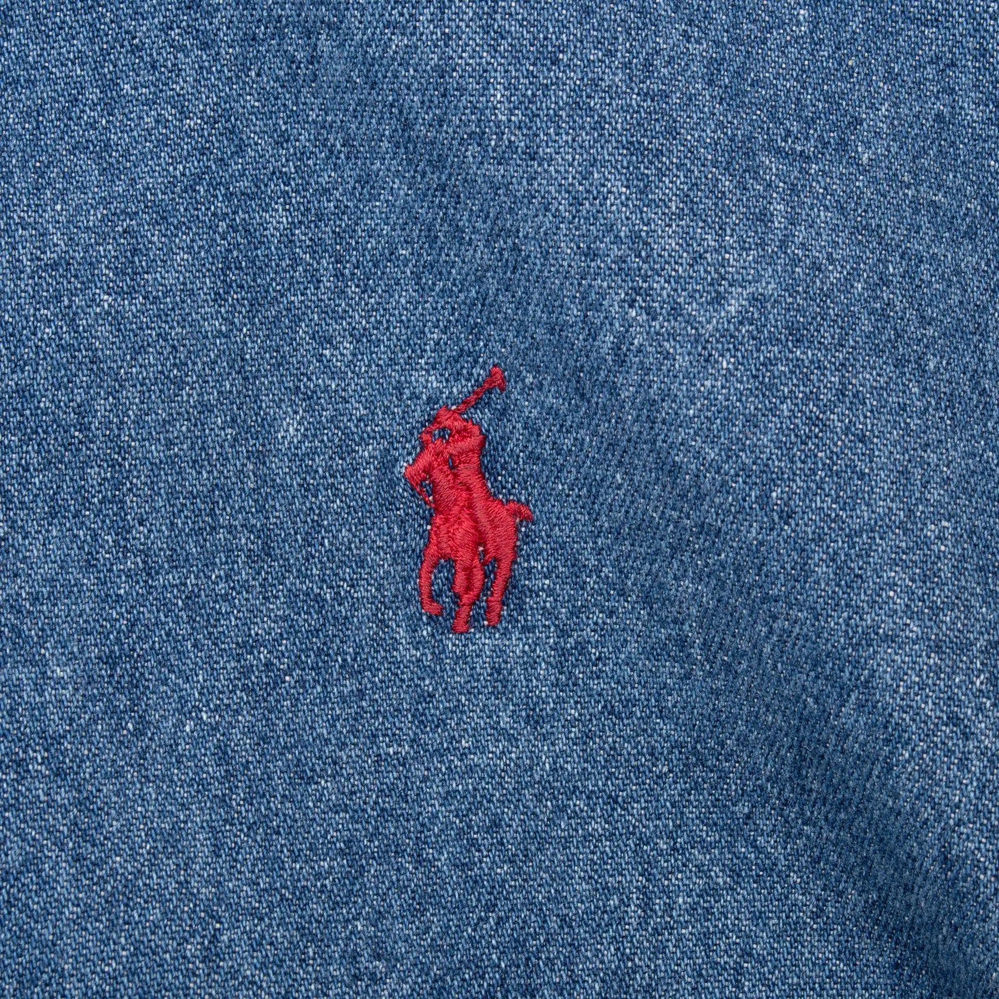 Vintage Ralph Lauren Blue Denim Shirt 1990S Size XL