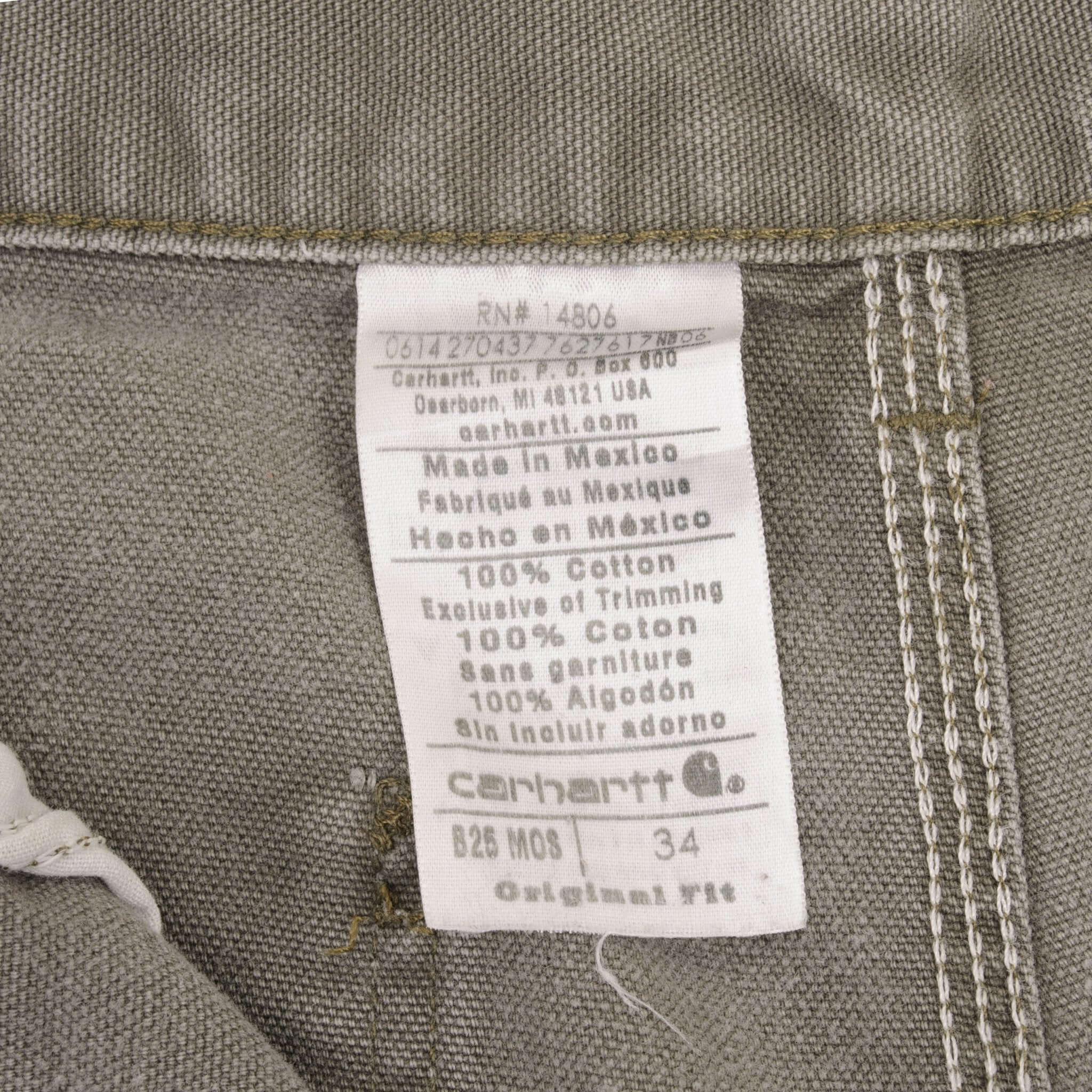 Vintage Carhartt Grey Carpenter Shorts 2000S Size 34
