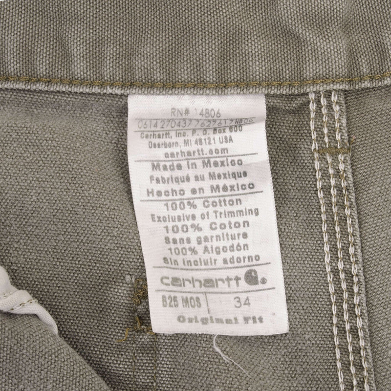 Vintage Carhartt Grey Carpenter Shorts 2000S Size 34