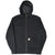 Full front view of black Carhartt sherpa-lined zip hoodie with hand pockets