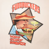 Vintage Fuddruckers World's Greatest Burgers 1990s Tee Shirt Size Large Made In USA With Single Stitch Sleeves