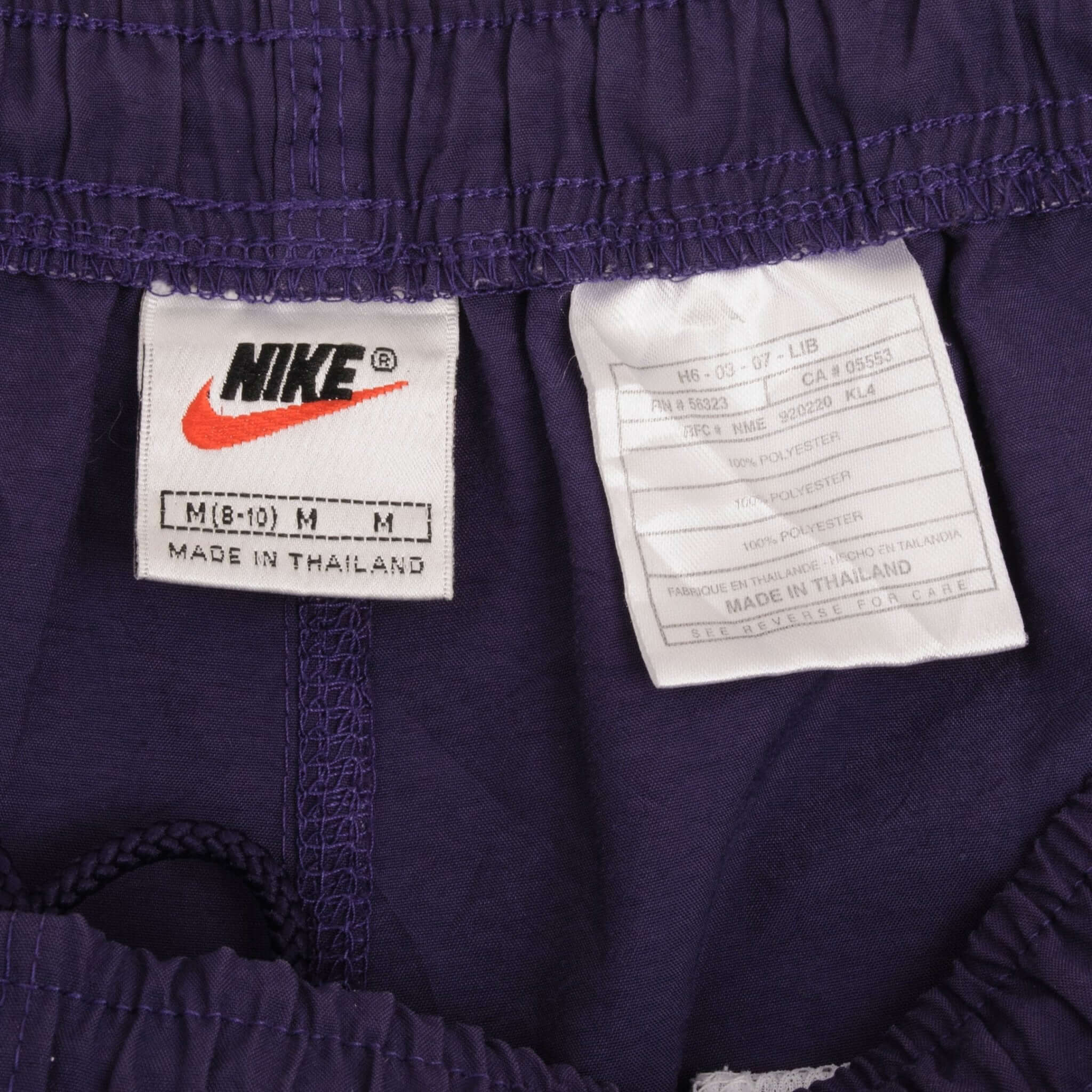 VINTAGE NIKE SWOOSH PURPLE SWIMMING SHORTS TRUNK 1990S SIZE MEDIUM