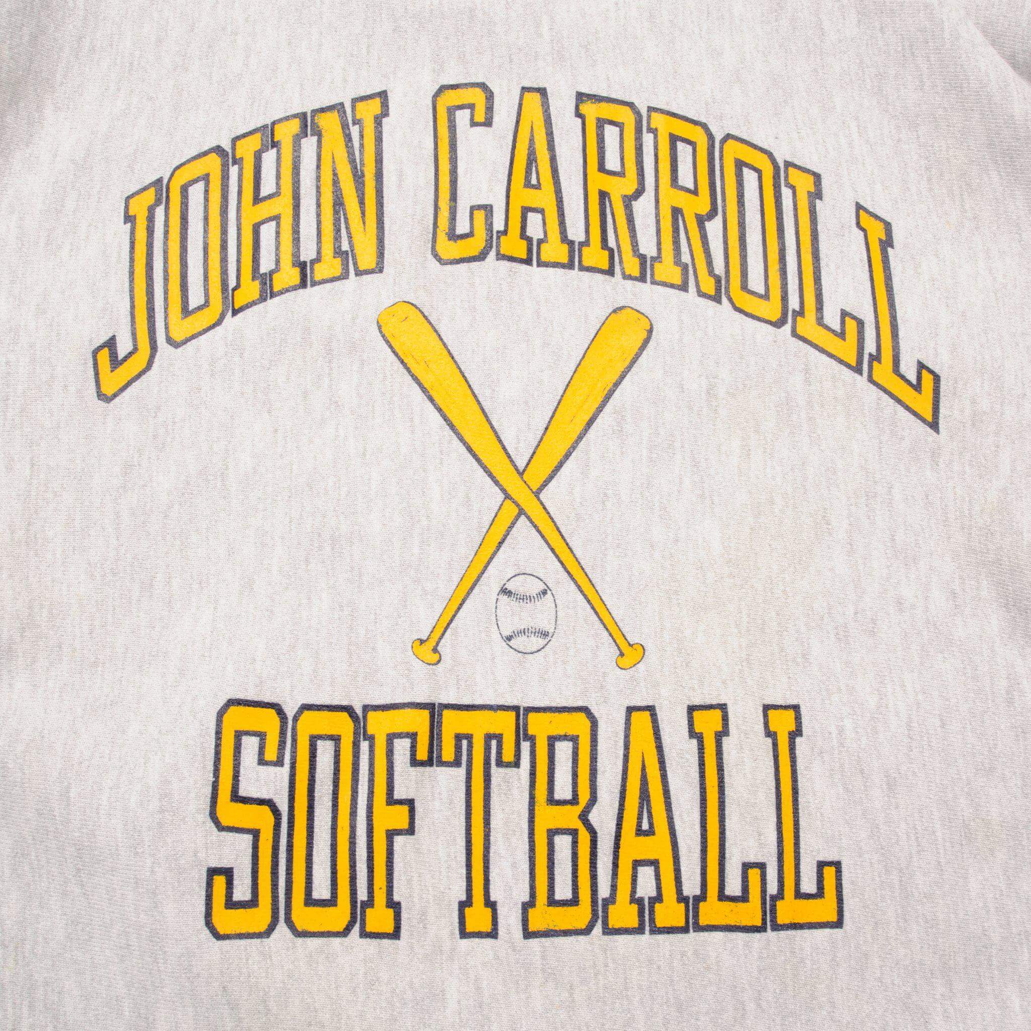 VINTAGE CHAMPION REVERSE WEAVE JOHN CARROLL UNI SWEATSHIRT 1990S LARGE MADE USA