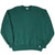 Full front view of pine green Russell Athletic sweatshirt with ribbed cuffs and hem