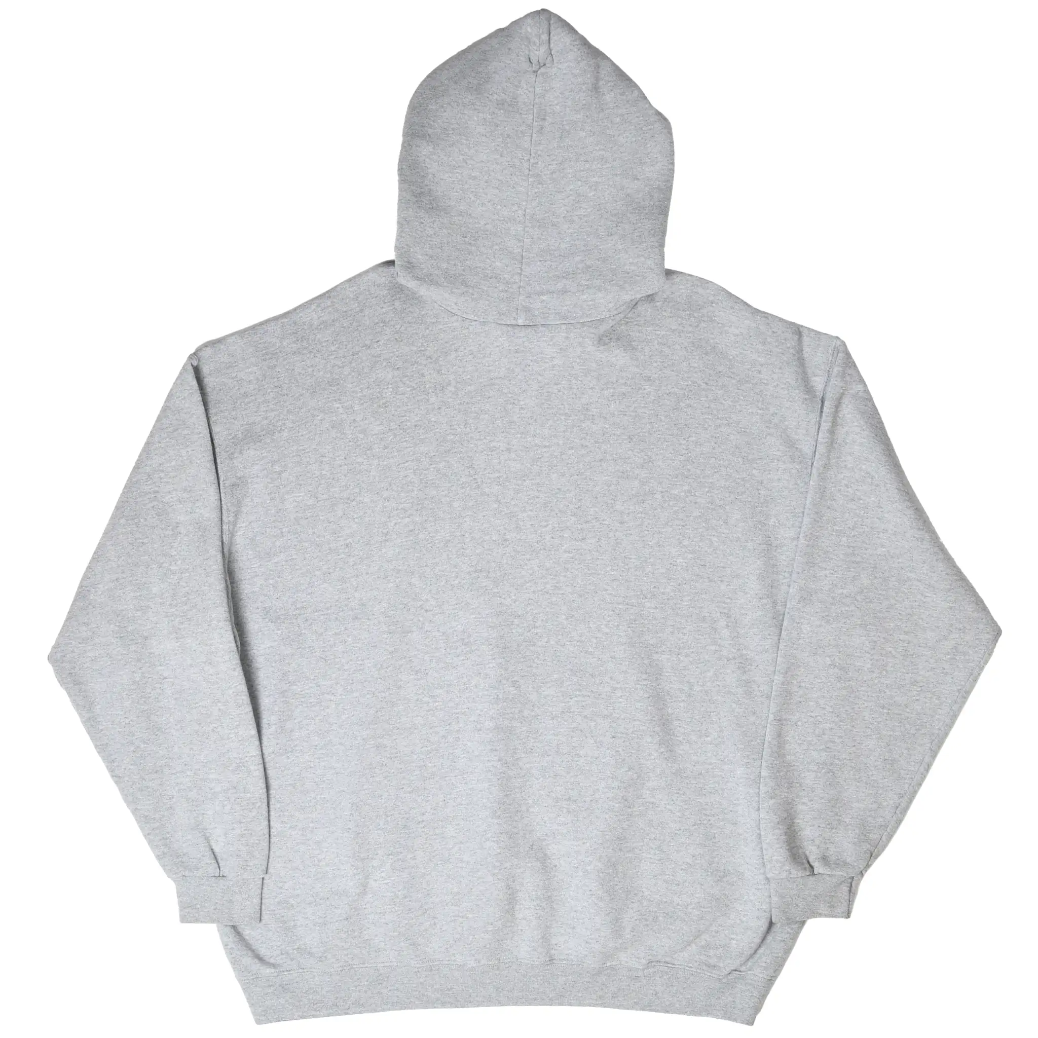 Back of grey Nike pullover hoodie with plain design
