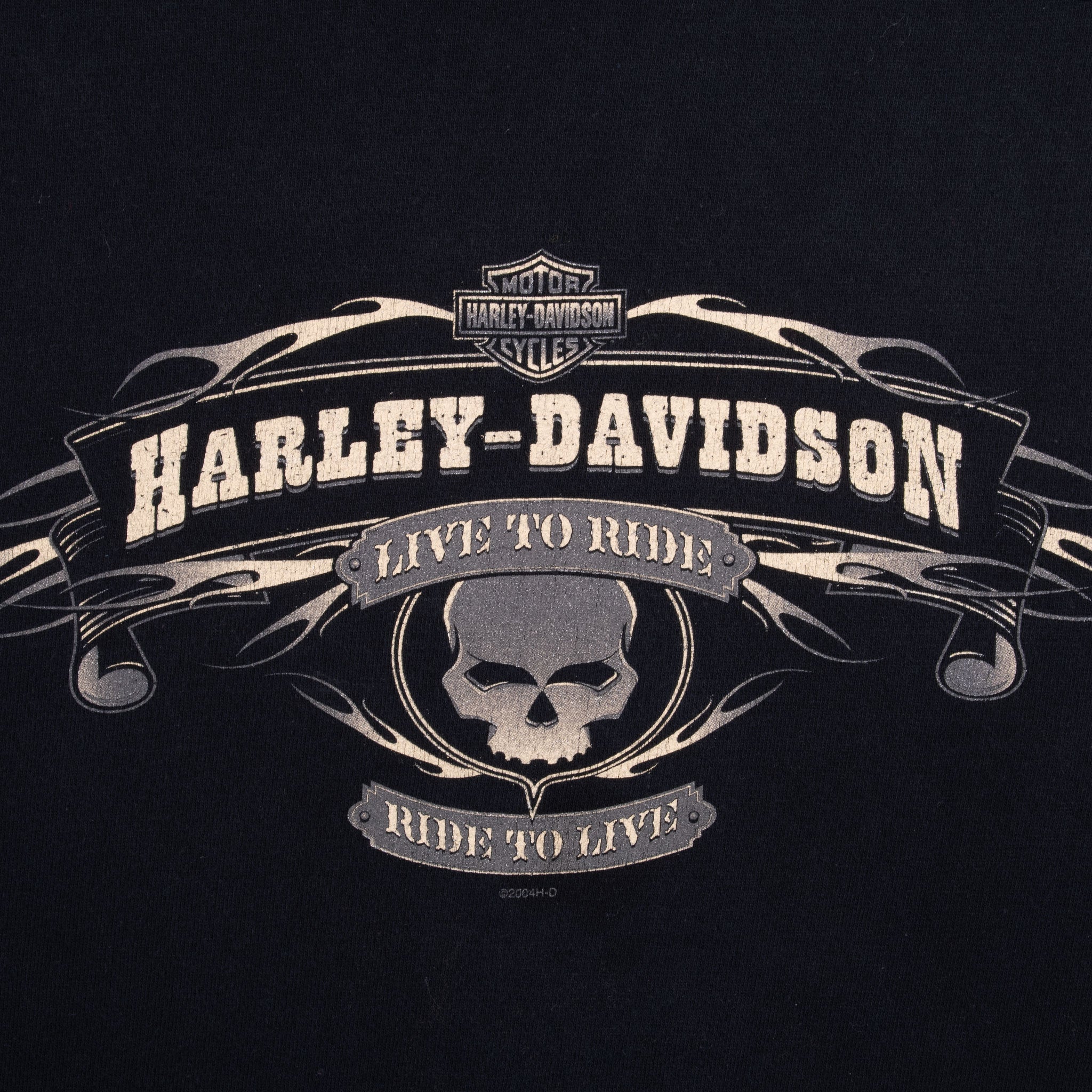Vintage Harley Davidson Muncie Indiana Long Sleeve Tee Shirt 2004 Size XL