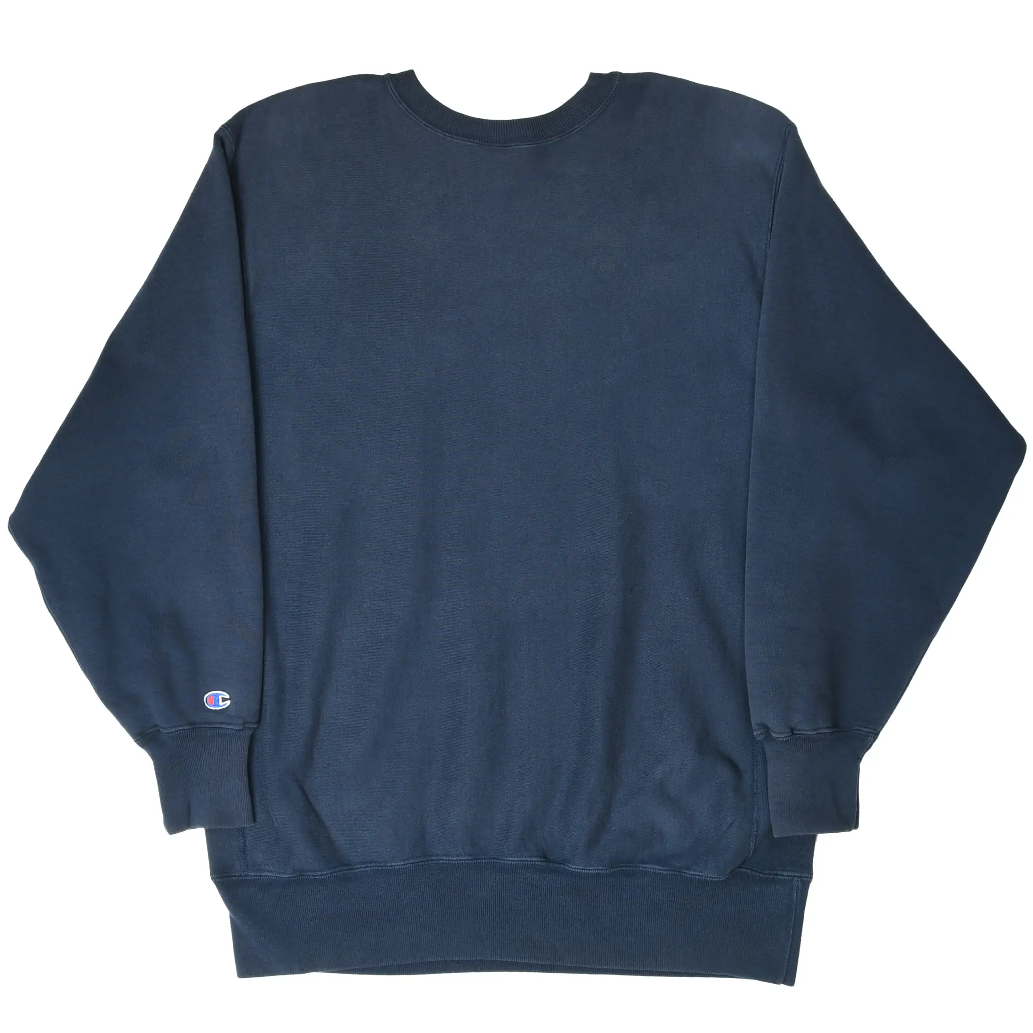 Back of navy Champion Reverse Weave University of Washington sweatshirt