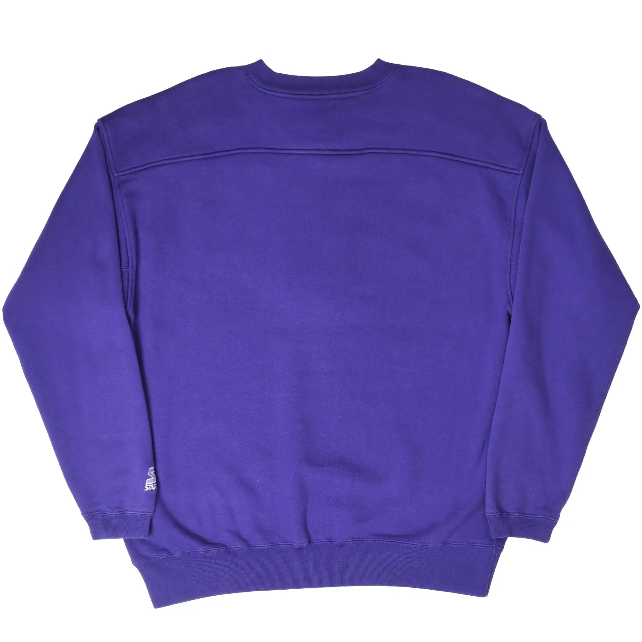 Back of purple Starter Minnesota Vikings crewneck sweatshirt