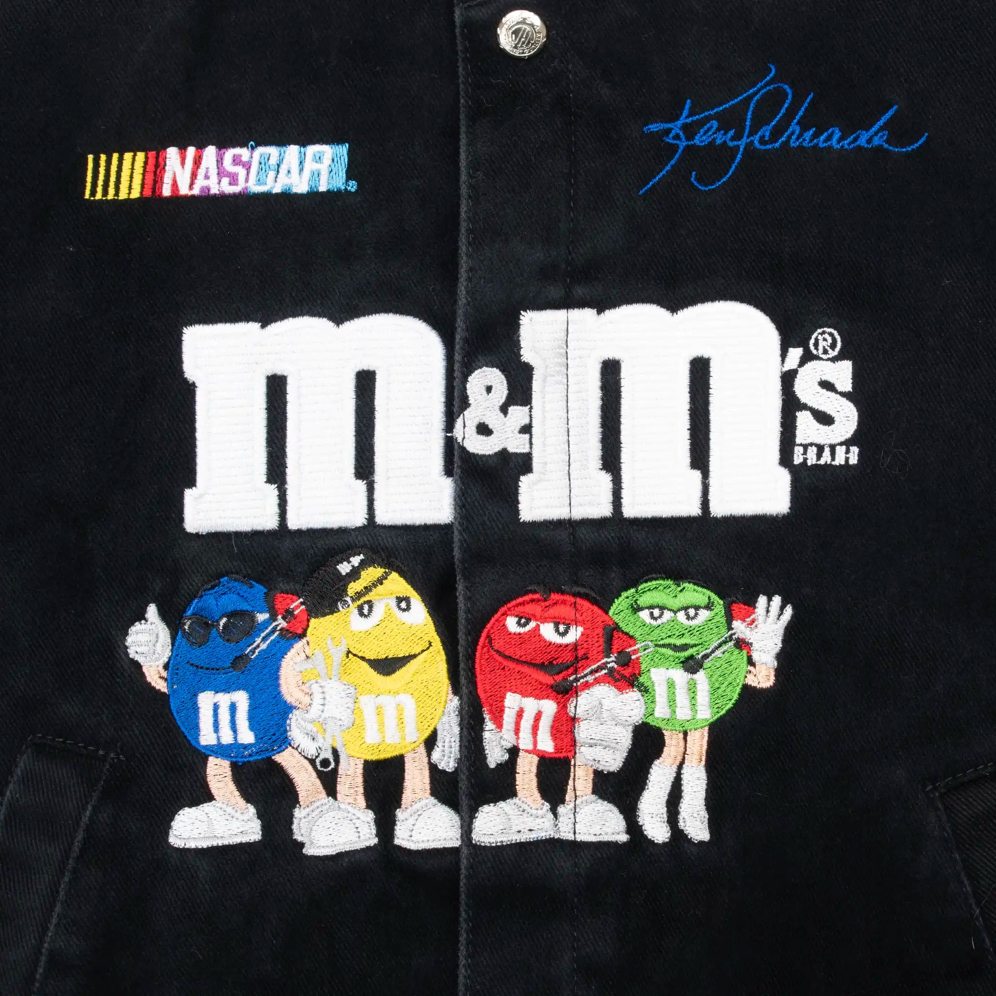 VINTAGE NASCAR M&M'S KEN SHRADER JEFF HAMILTON KIDS JACKET 1990S LARGE YOUTH