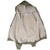 Inside view of olive green Carhartt hoodie showing beige fleece lining and exposed seams