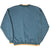 Back of sage green Nike sweatshirt with orange collar, cuffs, and hem trim