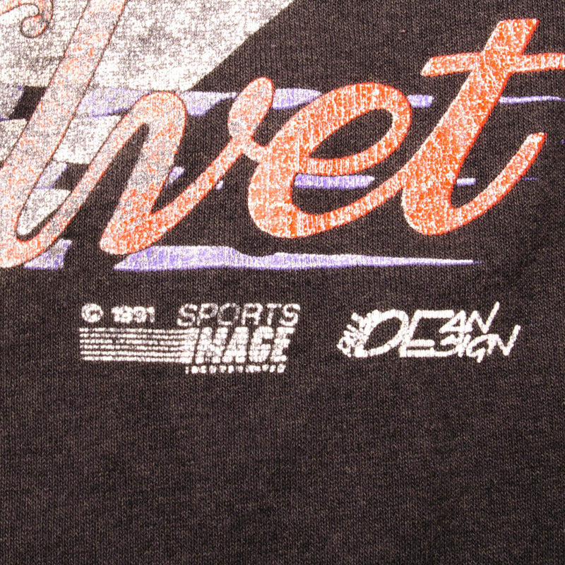 Vintage Nascar Dale Earnhardt Black Velvet Tee Shirt 1992 Size XLarge With Single Stitch Sleeves. Made In USA   