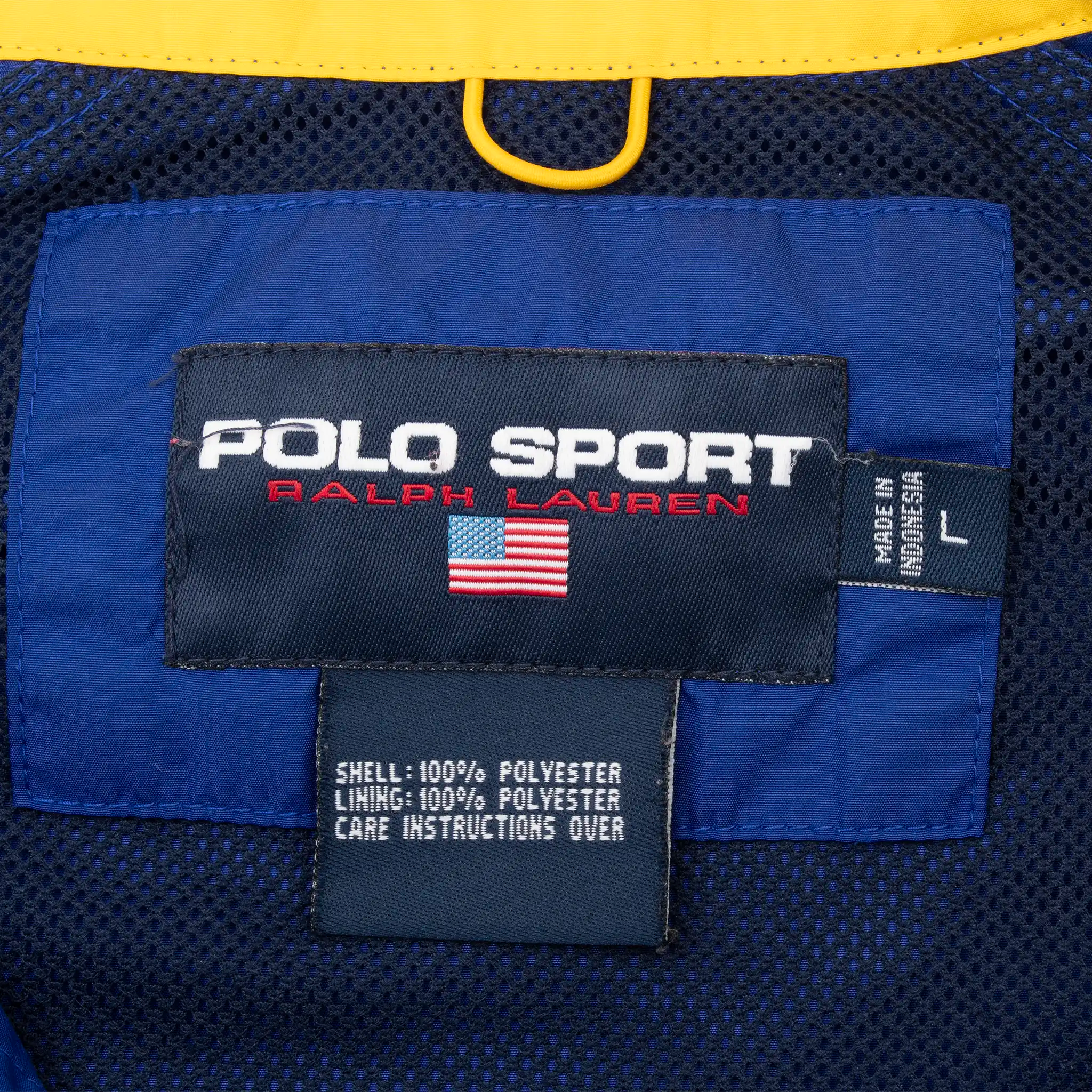 VINTAGE POLO SPORT RALPH LAUREN BLUE WINDBREAKER JACKET 1990S LARGE