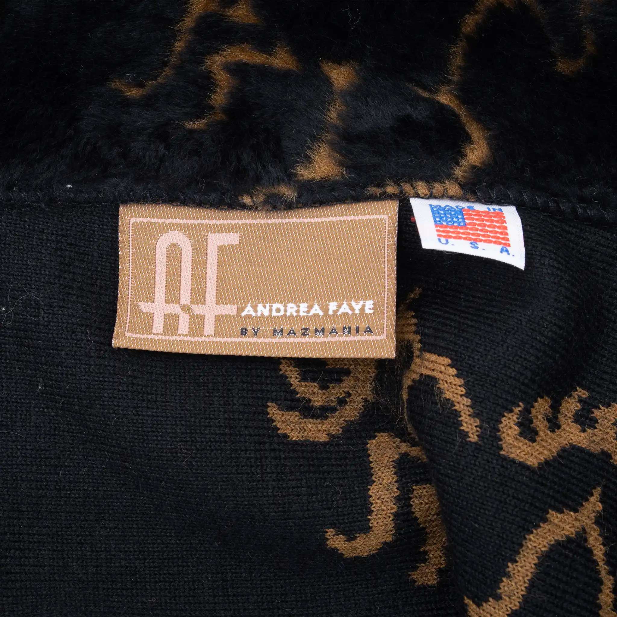 Vintage Andrea Faye By Mazmania Animal Print Horse Fluffy Fleece Jacket 1990S Large Made In Usa