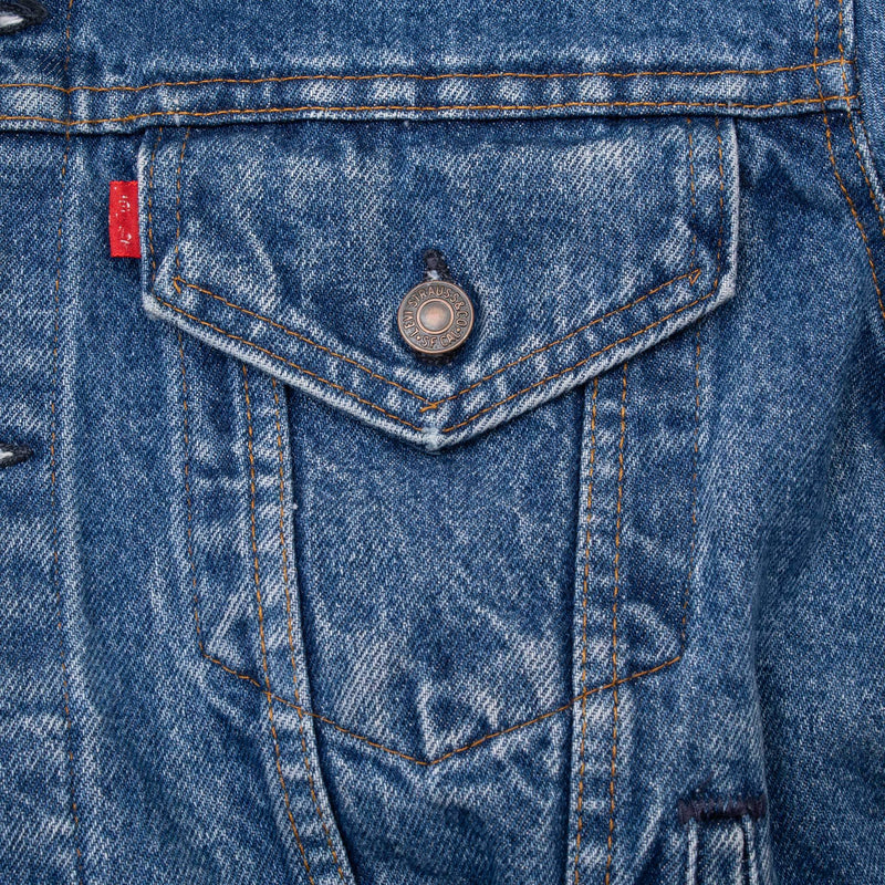 Vintage Levis Type 3 Denim Jacket 4 Pockets 70506 0216 1980S Size 44 Made In Usa