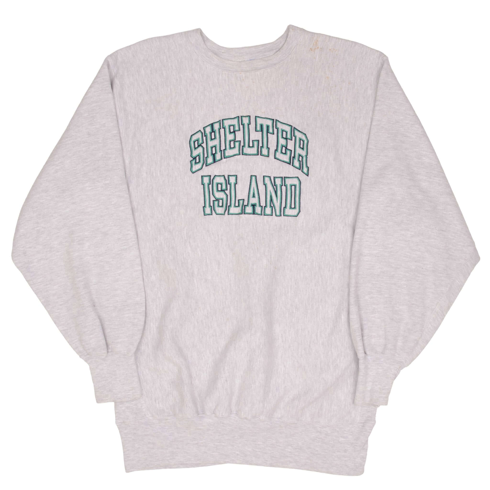 Vintage Shelter Island Champion Reverse Weave Sweatshirt 1990S Size XL Made in USA