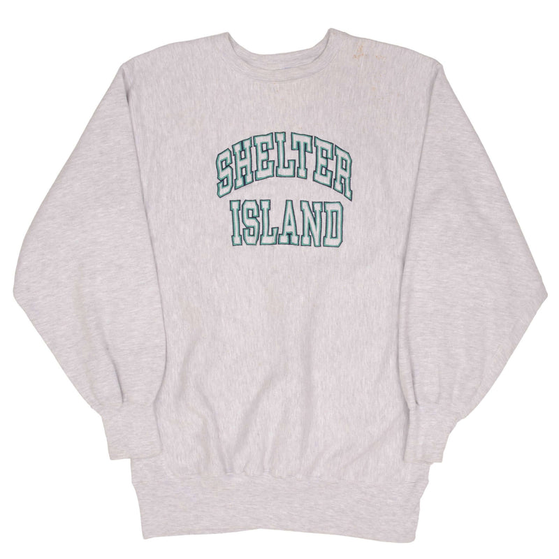 Vintage Shelter Island Champion Reverse Weave Sweatshirt 1990S Size XL Made in USA
