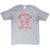 Full front view of gray Otterbein Football T-shirt with red cardinal print