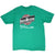 Full front of green T-shirt with Chicago & North Western Railway Streamliner 400 graphic