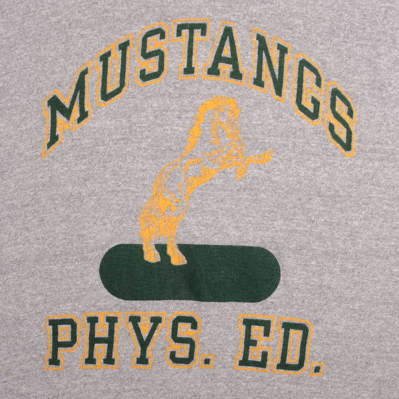 Vintage Champion Mustangs Physical Education Tee Shirt Early 1980S Size Small Made In USA With Single Stitch Sleeves