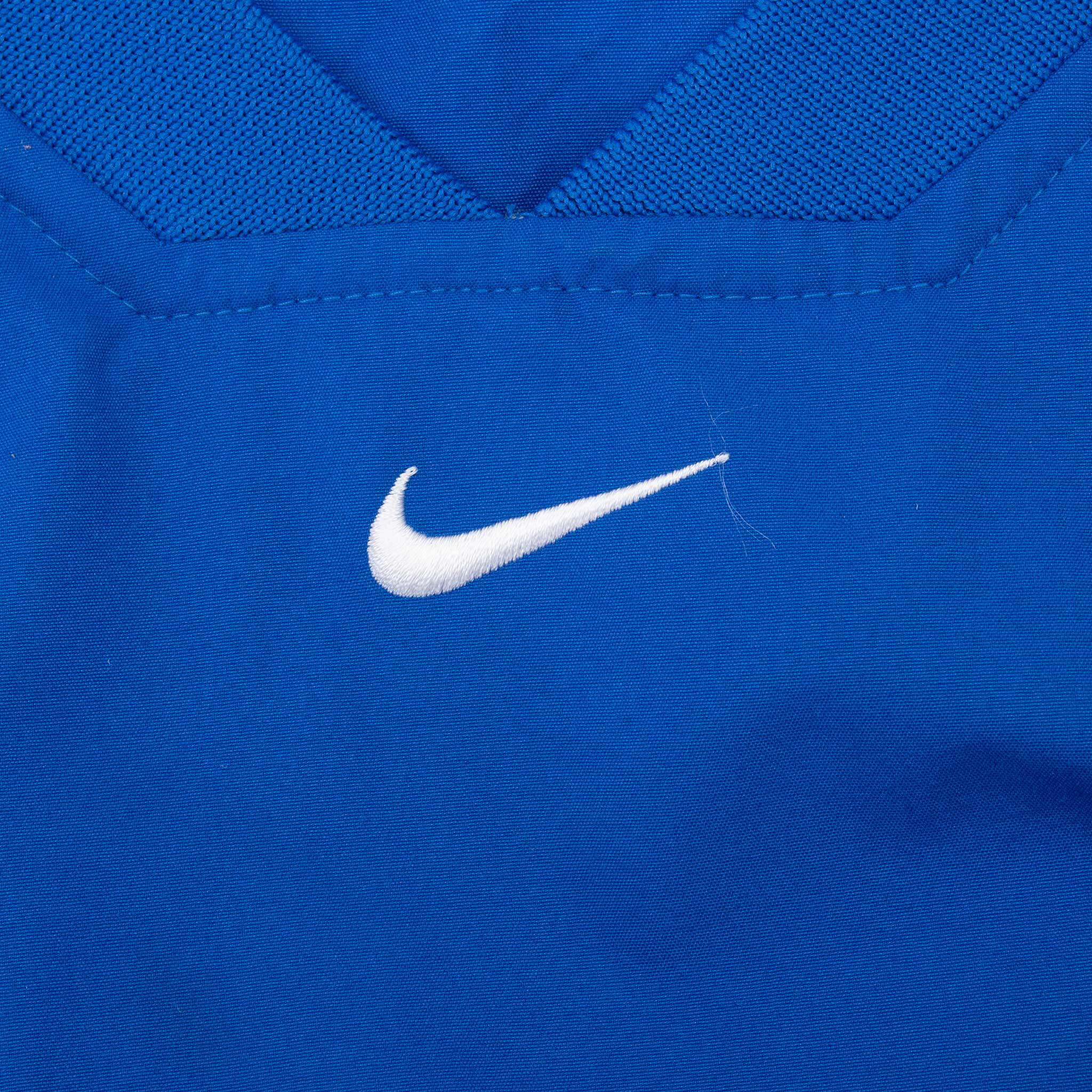 Vintage Nike Center Swoosh Blue Windbreaker Pullover Jacket 1990S Size Large