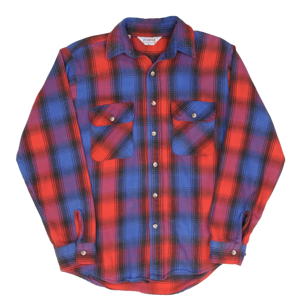 驚きの激安価格 FLANNEL PLAID BROTHER FIVE VINTAGE SHIRT MEDIUM SIZE 1980S トップス