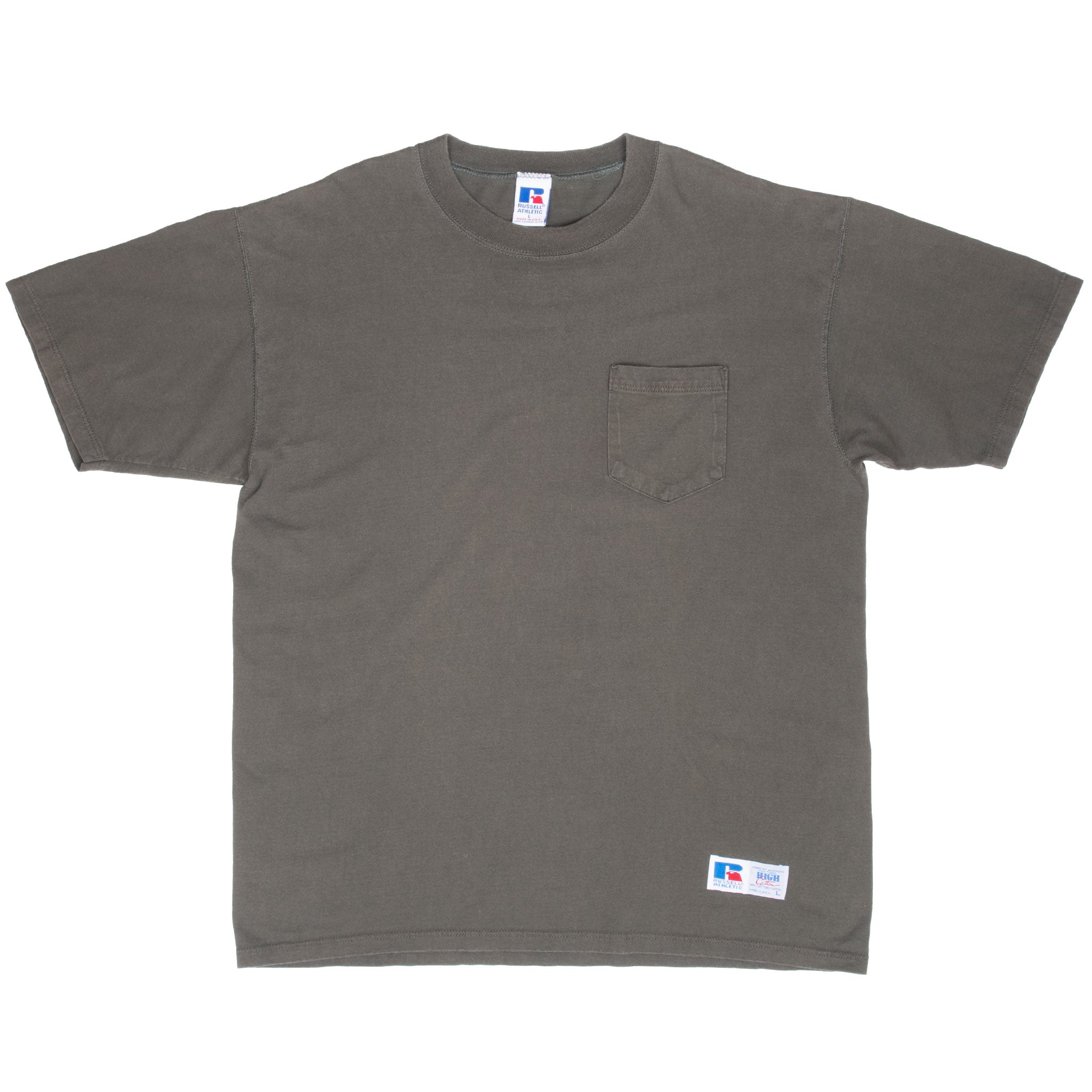 Vintage Russell Athletic Green Pocket Tee Shirt 1990S Size Large Made In Usa