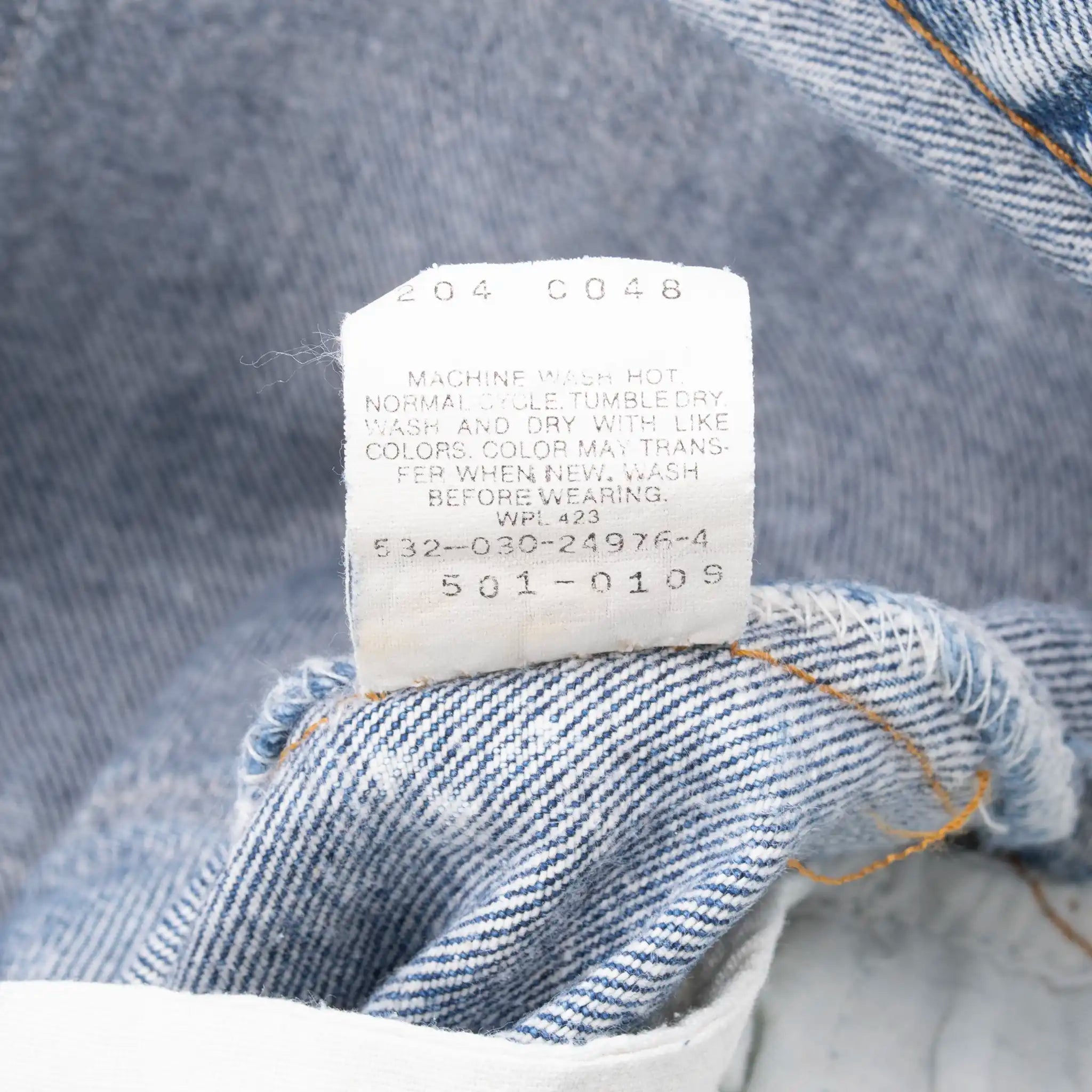 VINTAGE LEVIS 501 INDIGO ACID WASH BLUE JEANS 1980S SIZE W34 L31 MADE IN USA