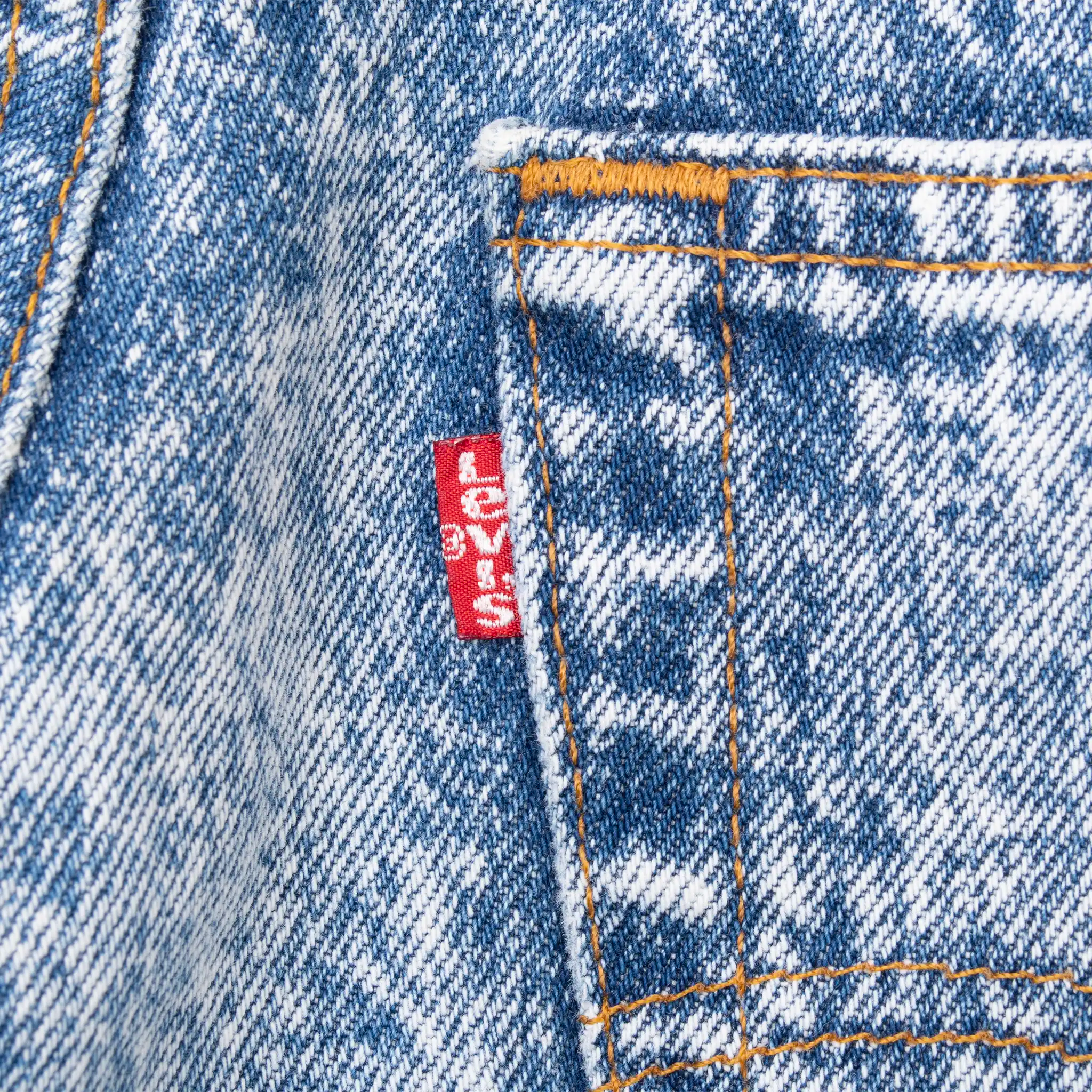 VINTAGE LEVIS 501 INDIGO ACID WASH BLUE JEANS 1980S SIZE W34 L31 MADE IN USA