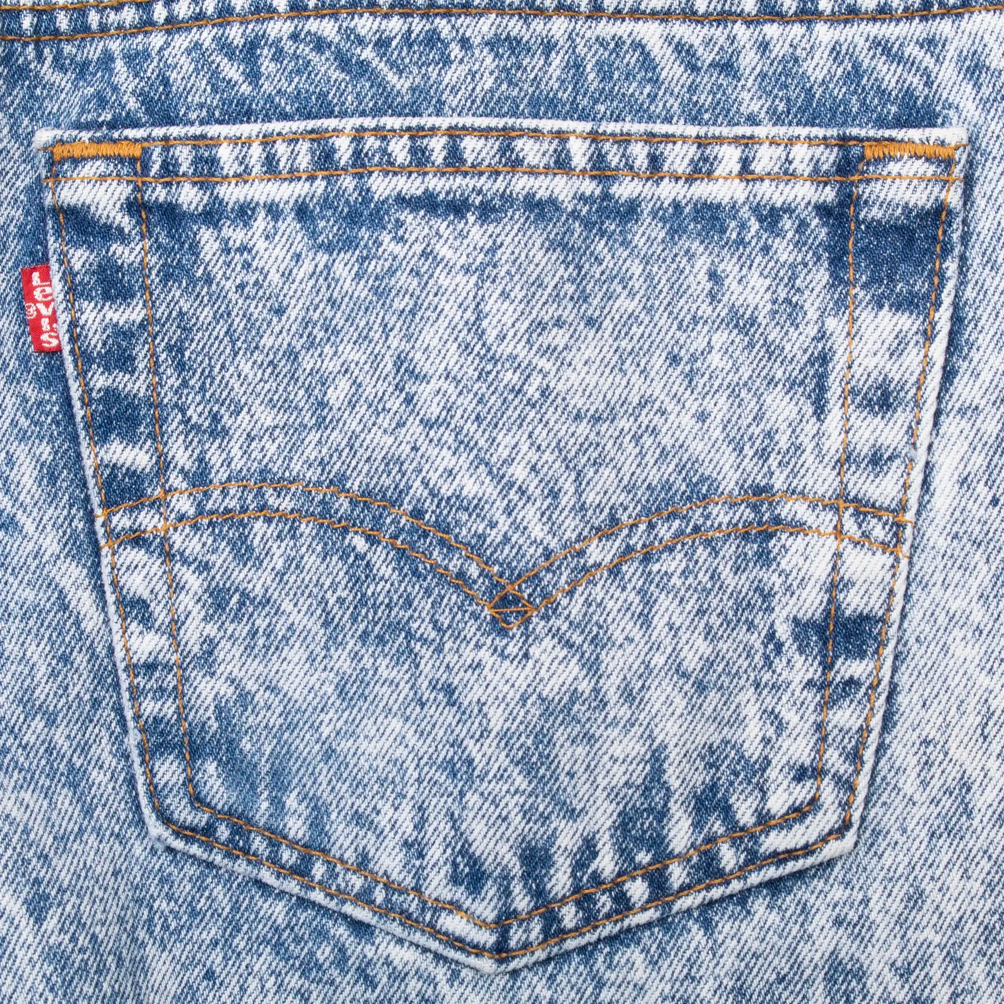 VINTAGE LEVIS 501 INDIGO ACID WASH BLUE JEANS 1980S SIZE W34 L31 MADE IN USA